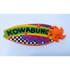 Vintage 1990 Teenage Mutant Ninja Turtles TMNT Michelangelo Kowabunga Surf Board